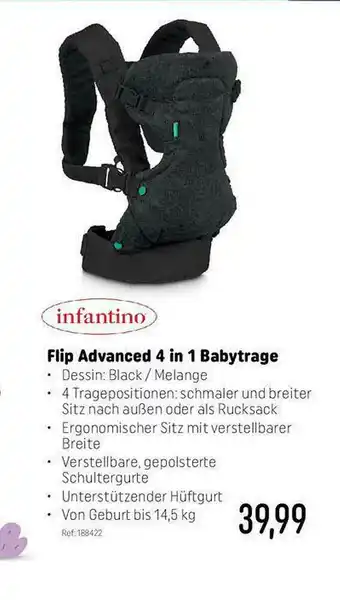 Smyths Toys Infantino Flip Advanced 4 In 1 Babytrage Angebot