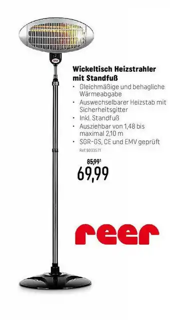 Smyths Toys Wickeltisch Heizstrahler Mit Standfuß Reer Angebot