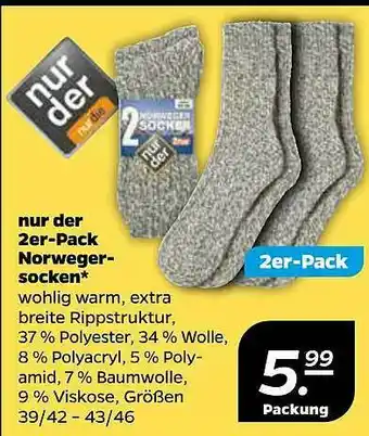 NETTO Nur Der 2er-pack Norwegersocken Angebot