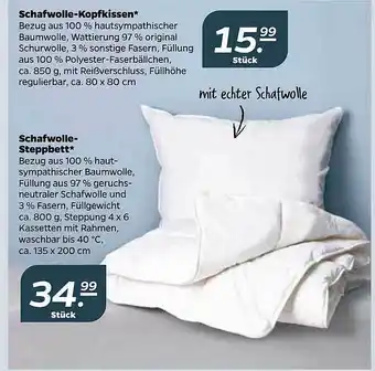 NETTO Schafwolle-kopfkissen Oder -stepbett Angebot