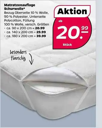 NETTO Matratzenauflage Schurwolle Angebot