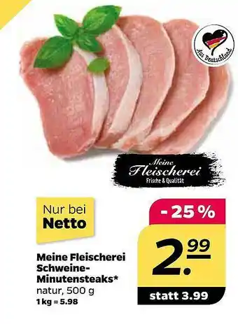 NETTO Meine Fleischerei Schweineminutensteaks Angebot