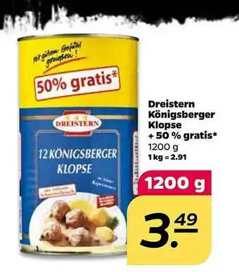 NETTO Dreistern Königsberger Klopse + 50 % Gratis Angebot