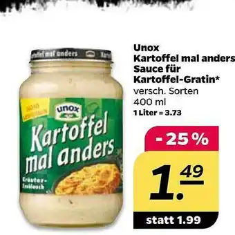 NETTO Unox Kartoffel Mal Anders Sauce Für Kartoffel-gratin Angebot