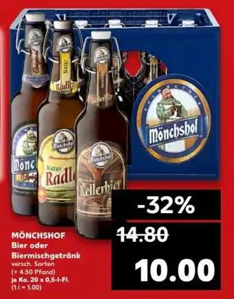 Kaufland Mönchshof Bier oder Biermischgetränk 20x0,5L Angebot