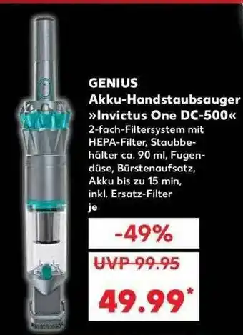 Kaufland Genius Akku-handstaubsauger „invictus One Dc-500“ Angebot