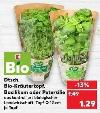 Kaufland Bio-kräutertopf, Basilikum Oder Petersilie Angebot