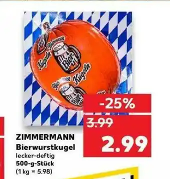 Kaufland Zimmermann Bierwurstkugel Angebot