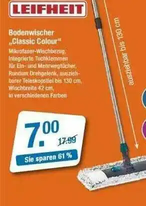 V Markt Leifheit Bodenwischer „classic Colour“ Angebot