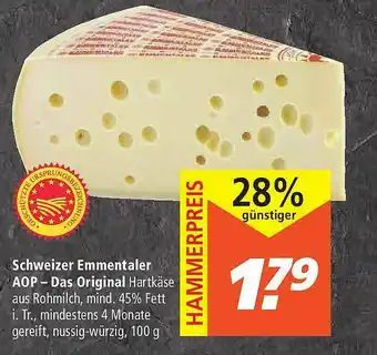 Marktkauf Schweizer Emmentaler AOP-das Original Angebot