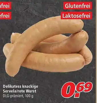 Marktkauf Delikatess Knackige Servela-rote Wurst Angebot