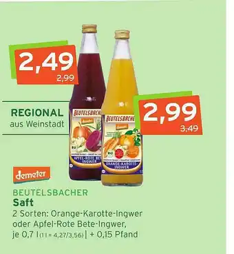 Naturgut Demeter Beutelsbacher Saft Angebot