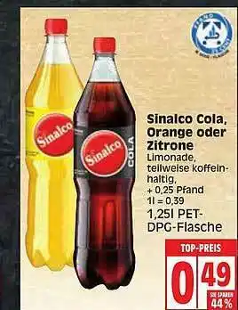 Edeka Sinlaco Cola, Orange Oder Zitrone Angebot