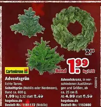 Hagebau Gartenkrone Adventsgrün Oder Adventskranz Angebot