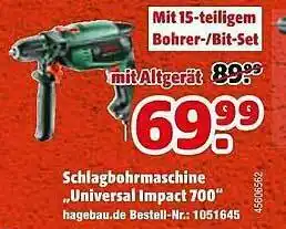 Hagebau Schlagbohrmaschine „universal Impact 700“ Angebot