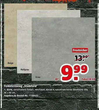 Hagebau Feinsteinzeug „stamford“ Angebot