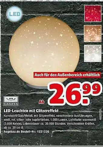 Hagebau Casaya Led-leuchten Mit Glitzereffekt Angebot