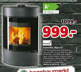 Hagebau Thermia Kaminofen „elipso XL“ Angebot