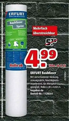 Hagebau Erfurt Rauhfaser Angebot