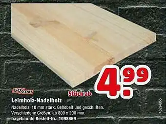 Hagebau Go On! Leimholz-nadelholz Angebot