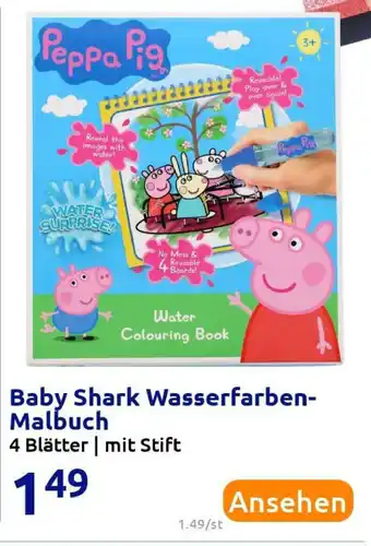 Action Baby Shark Wasserfarben Malbuch Angebot