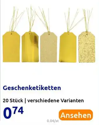 Action Geschenketiketten Angebot