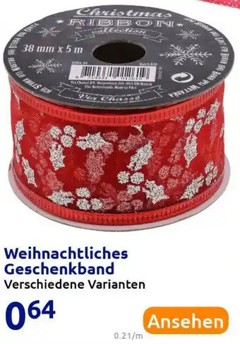 Action Weihnachtliches Geschenkband Angebot