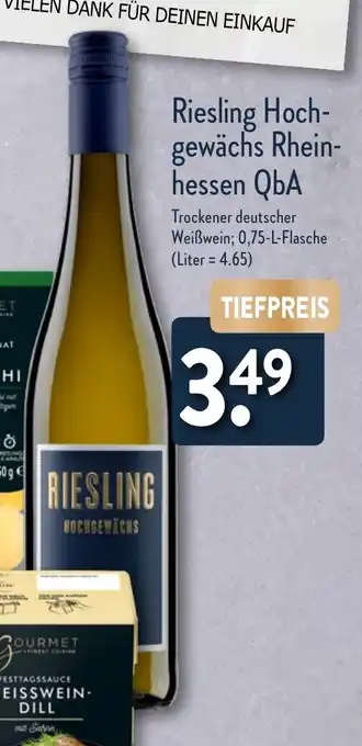 Aldi Nord Riesling Hoch- gewächs Rhein- hessen QbA Angebot