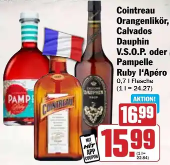 HIT Cointreau Orangenlikör, Calvados Dauphin V.S.O.P. oder Pampelle Ruby l'Apéro Angebot