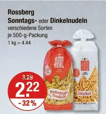 V Markt Rossberg sonntags- oder dinkelnudeln Angebot