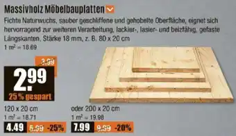 V Baumarkt Massivholz Möbelbauplatten Angebot