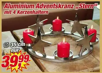 Posten Börse Aluminium Adventskranz „stern” Mit 4 Kerzenhaltern Angebot