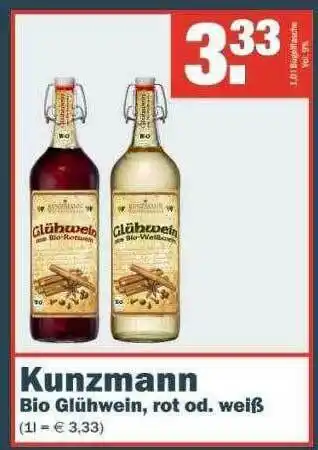 Benz Getränke Kunzmann Bio Glühwein, Rot Oder Weiß Angebot