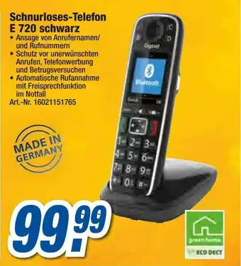 expert Techno Land Schnurloses-telefon E720 Schwarz Angebot