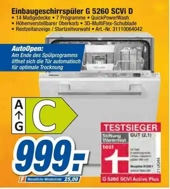 expert Techno Land Einbaugeschirrspüler G5260 Scvi D Angebot