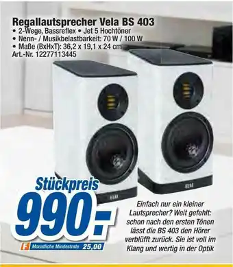 expert Techno Land Regallautsprecher Vela Bs403 Angebot