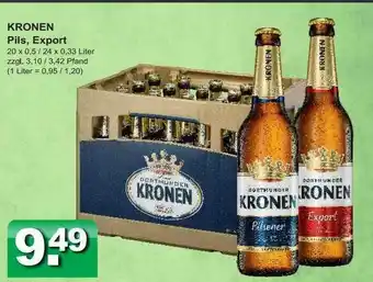 Getränkeparadies Gefromm Kronen Pils, Export Angebot