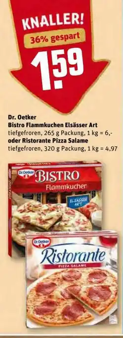 REWE Kaufpark Dr. Oetker Bistro Flammkuchen Elsässer Art Oder Ristorante Pizza Salame Angebot