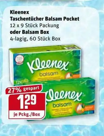 REWE Kaufpark Kleenex Taschnentücher Balsam Pocket Oder Balsam Box Angebot