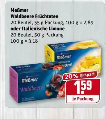 REWE Kaufpark Meßmer Waldbeere Früchtetee Oder Italienische Limone Angebot