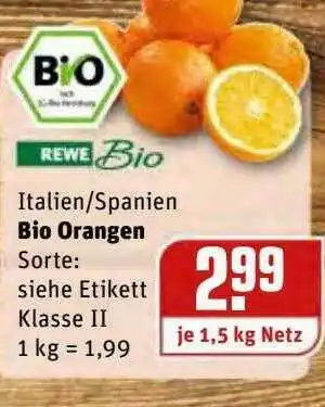 REWE Kaufpark Bio Orangen Angebot