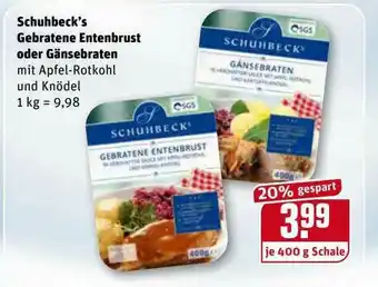 REWE Kaufpark Schuhbeck's Gebratene Entenbrust Oder Gänsebraten Angebot