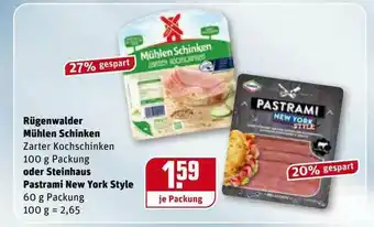 REWE Kaufpark Rügenwalder Mühlen Schinken Oder Steinhaus Pastrami New York Style Angebot