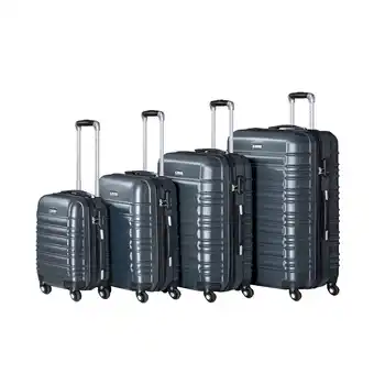 Netto Marken-Discount Juskys Hartschale Kofferset Rom Reisekoffer 4 teilig - Zahlenschloss, 360° Rollen - Anthrazit Angebot