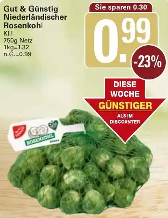 WEZ Gut & Günstig Niederländischer Rosenkohl Angebot
