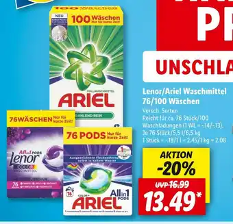 Lidl Lenor/ariel waschmittel Angebot