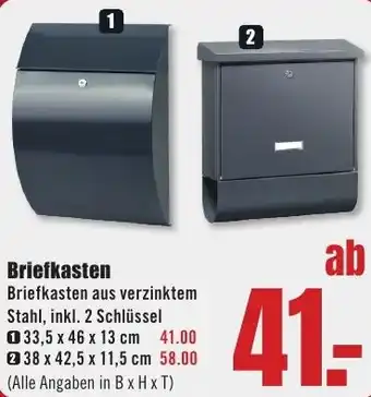 B1 Discount Baumarkt Briefkasten Angebot