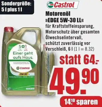 B1 Discount Baumarkt Castrol Motorenöl EDGE 5W-30 LL Angebot