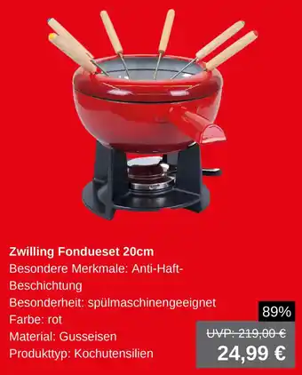Jawoll Zwilling Fondueset 20cm Angebot