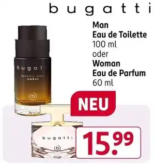 Rossmann Bugatti man eau de toilette woman eau de parfum Angebot